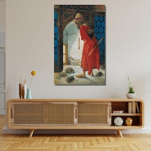 The Tortoise Trainer, Osman Hamdi Bey, Classic Table, Famous Table, Classic Wall Art, Modern Wall Art, Wall Art Canvas, Decorative Canvas