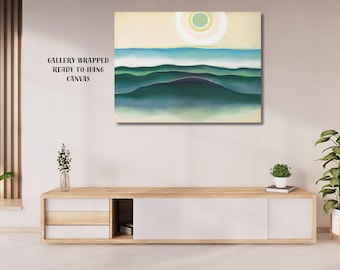 Georgia O'Keeffe Sun Water Landscape Canvas Art, Maine Seascape Print