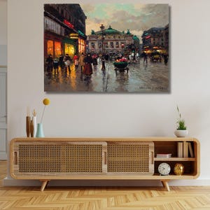 Edouard Cortes Madeleine canvas wall art Reproduction print Autumn Street scene Famous art prints Edouard Leon Cortes,Paris by Edouard Leon