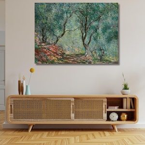Claude Monet Framed Canvas Print, Olive Trees in the Moreno Garden,Frame Large Wall Art,Green Art,Vintage Art,Minimalist Art,Gift,Wall Decor