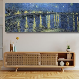 The Starry Night Canvas Wall Art Van Gogh Painting Van Gogh Print The Starry Night Canvas Starry Night Decor Vincent Van Gogh Wall Art decor