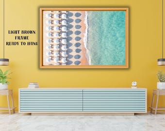 Coastal Wall Art Download - Beach Umbrellas Print - Summer Printable - Aerial Beach Print - Coastal Art - Beach Umbrellas - Summer Wall Art