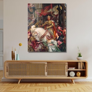 Frank Dicksee Canvas Wall Art,The Two Crowns Canvas wall art Museum Poster,Frank Dicksee Canvas Poster,Couple love art,CANVAS Home Decor Art