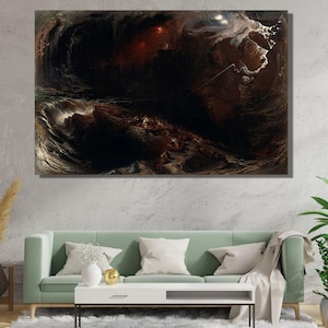 The Deluge by John Martin Ready To Hang Canvas,John Martin Artworks Poster,John Martin Wall Art,Famous Painting Arts,Office Home Wall Decors