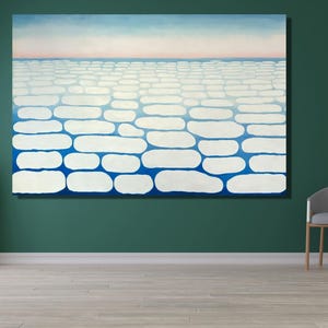 Georgia O'Keeffe "Sopra le nuvole" - Tela pronta da appendere, Cielo sopra le nuvole IV, Paesaggio da parete, Tela di grandi dimensioni, Riproduzione di stampa giclée