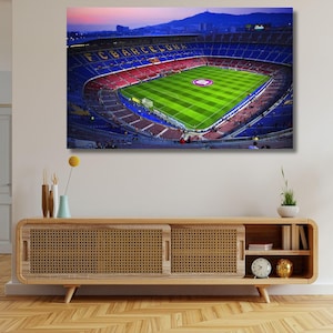 Camp Nou Ready To Hang Canvas, Nou Camp Canvas, Camp Nou Canvas, Camp Nou Poster Wall Art Design, Camp Nou Stadium Football Canvas Print Art