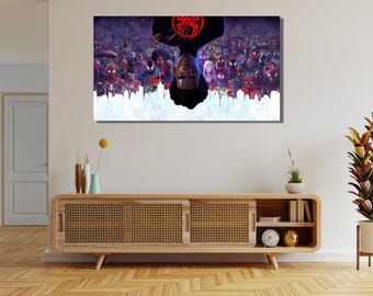 Miles Morales Spider-Man Ready To Hang Canvas,Spiderman Into the Spider-verse Painting,Spiderman Across The Spider-Verse Movie Poster 2023