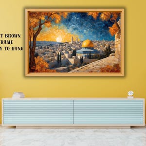Al-Aqsa Mosque Canvas Artwork,Jerusalem Painting,Muslim Wall Decor,First Qibla Poster,Islamic Print Gift,Framed or Rolled Giclee Wall Art