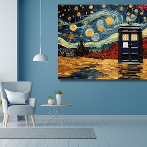 Doctor Who Tardis Box London Canvas Wall Art,London Big Ben Telephone Box Doctor Who Gifts Doctor Who Tardis Canvas Wall Art Decor Home Gift