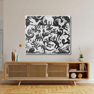 Maurits Cornelis Escher Mosaic Painting Wall Arts, Maurits Cornelis Escher Artwork Print, Maurits Cornelis Escher Exhibition Wall Art Prints