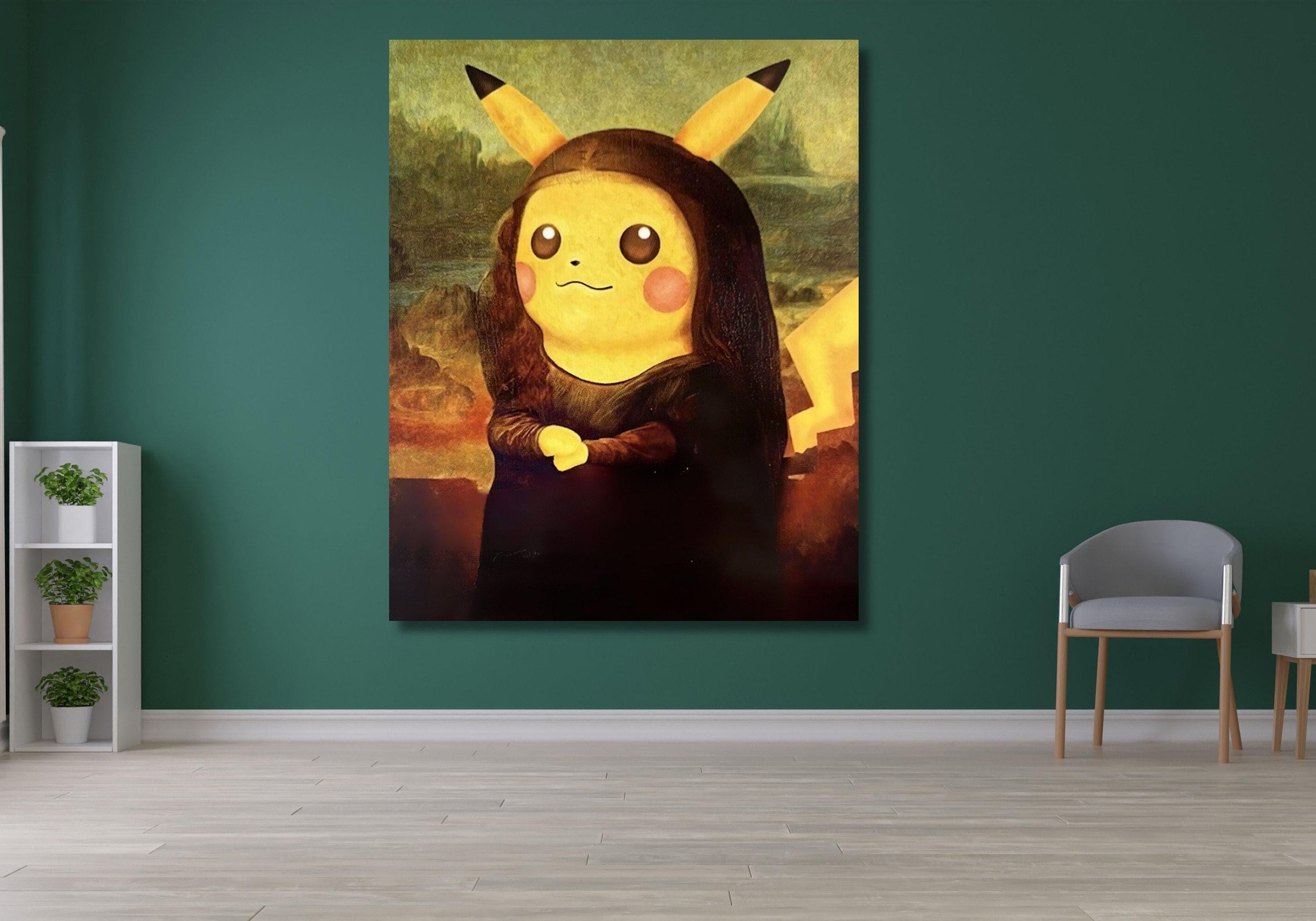 ピカチュウ モナリザ ヴァン・ゴッホ キャンバス 面白いアートプリント