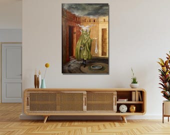 Remedios Varo Mujer Saliendo Del Psicoanalista Ready To Hang Canvas,Remedios Varo Fine Print,Vintage Art Prints,Fantasy Art,Varo Art Gallery