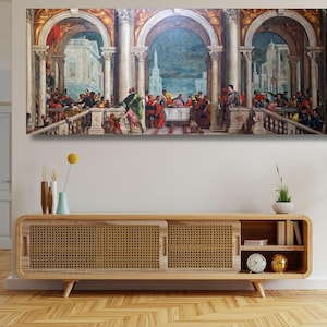 The Feast in the House of Levi Ready To Hang Canvas,The Feast in the House of Levi Poster,Veronese, Convito in casa di Levi Canvas,Vintage
