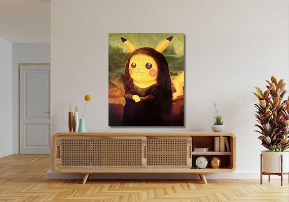 Pikachu Mona Lisa Van Gogh Canvas, Funny Art Print - Etsy Canada