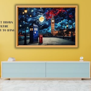 Doctor Who Tardis Box London Canvas Wall Art,London Big Ben Telephone Box Doctor Who Gifts Doctor Who Tardis Canvas Wall Art Decor Home Gift