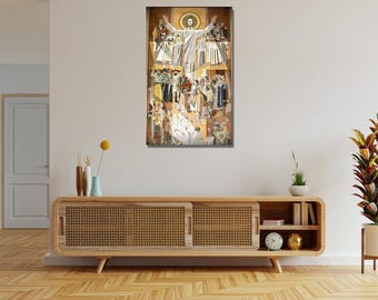 Touchdown Jesus Canvas Print, Notre Dame Football Art