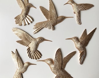 Flying Birds Hummingbirds | Modern Wall Hanging Decor Birds, Bird Sculptures, Interior Decoration