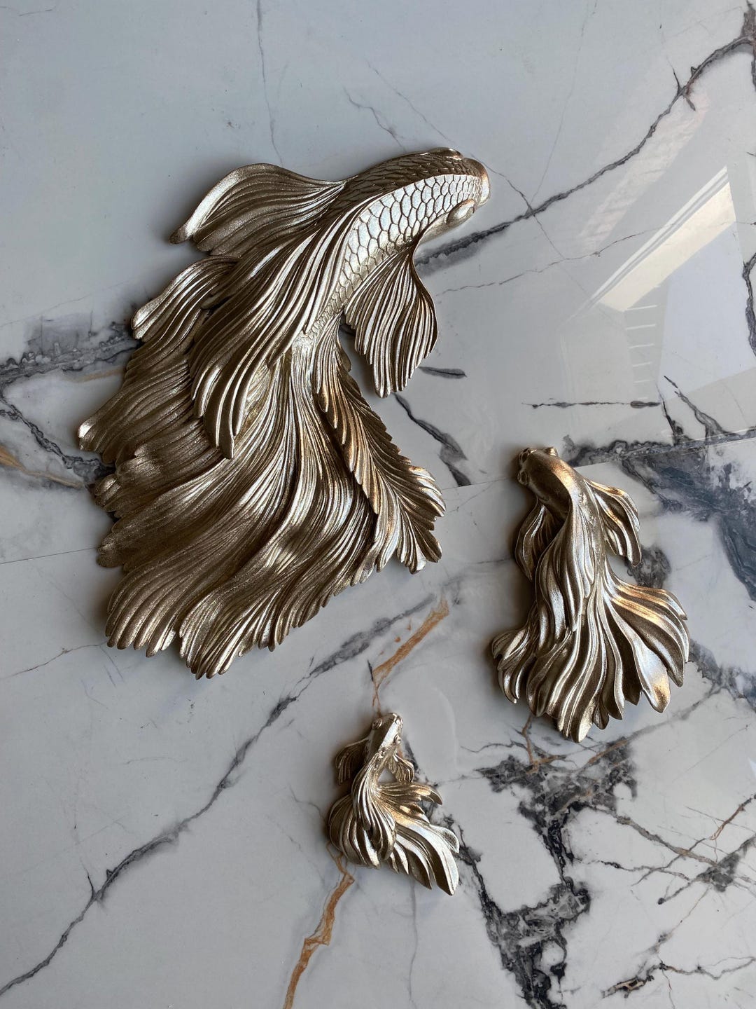 Interior Goldfish Wall Decor Set - Set of Three Fish Art - Etsy
