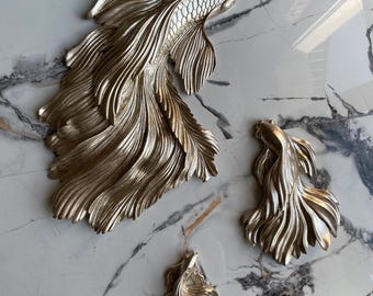 Interior Goldfish Wall Decor Set - Set of Three Fish Art