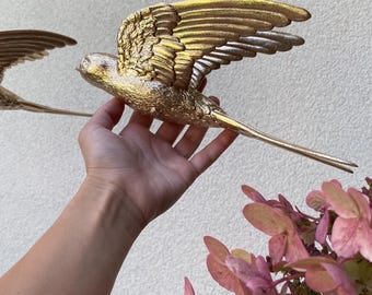 Swallows Sculptures 3D- Wall Hanging Decor Set 5 pc – Modern hand made Birds