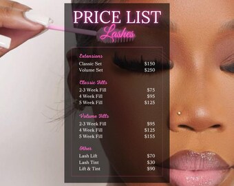 Salon Price List Template: Customizable Canva Flyer (Digital Download)