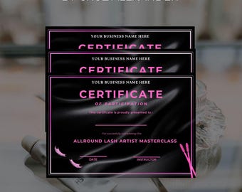 Bearbeitbare rosa Abschlussurkunde-Vorlage: Beauty Award (Canva)
