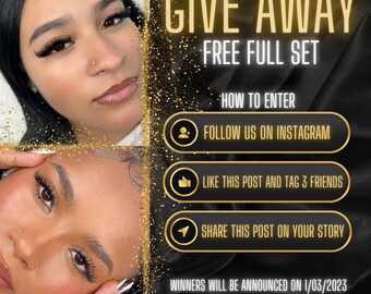 DIY Lash Giveaway Flyer: Social Media Post Template (Canva)