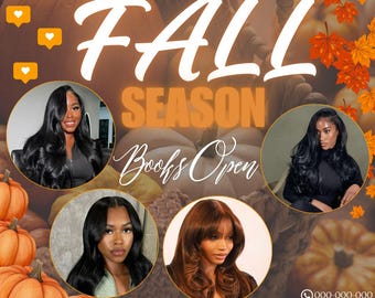 Fall Beauty Booking Flyer: Editable Canva Template (Digital Download)