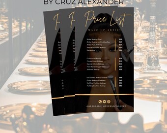 Editable Price List Template Canva: Salon Pricing Guide (Digital Download)