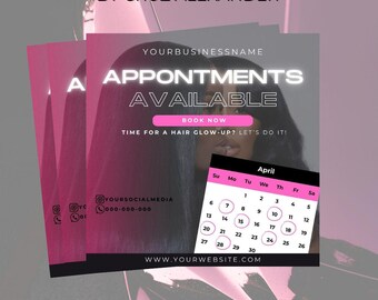 April-Buchungsflyer: Vorlage für Frühlingstermine (editierbare Canva)