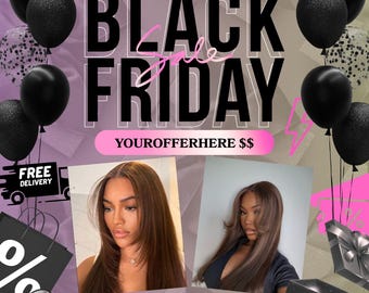 Black Friday Flyer, Black Friday sale Flyer, Cyber Week Special Sale, Cyber Monday Sale, Beauty, Lash, Nails, Hair, Canva