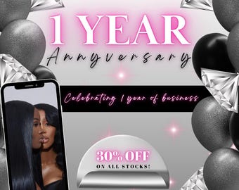 Business Anniversary Flyer: Customizable Canva Template (Digital Download)