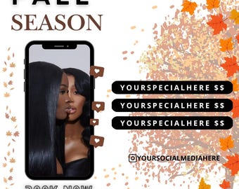 Fall Beauty Service Flyer: Canva Template (Digital Download)