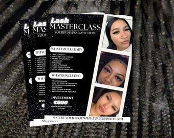 Bearbeitbare Lash Class Flyer Vorlage: DIY Canva Design (Digitaler Download)