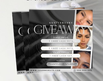 Lash Giveaway Flyer Template: DIY Social Media Post (Canva)