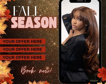 Fall Booking Flyer: Beauty Services Promo, Editable Canva Template (Digital Download)