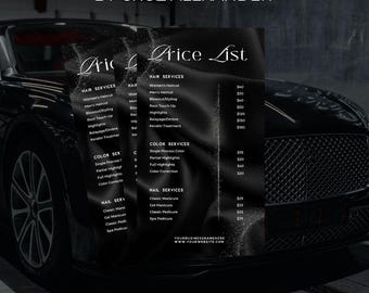 Salon Price List Template: Hair, Nail, Lashes (Canva, Digital Download)