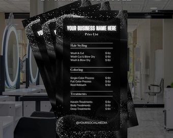 Salon Price List Template: Hair, Nail, Lashes (Canva Template)