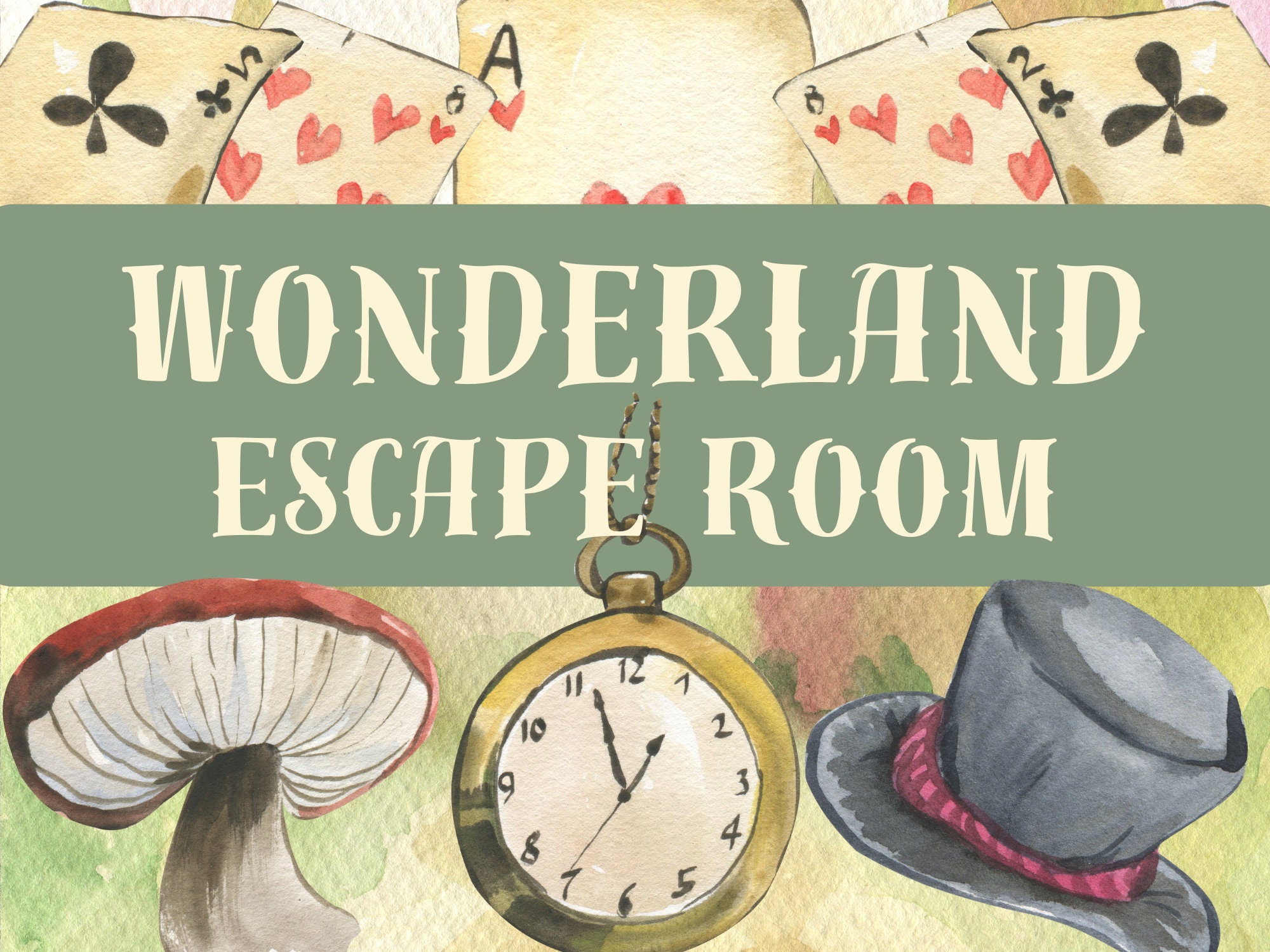 Alice in Wonderland Escape Room - Printable Party Game for Kids