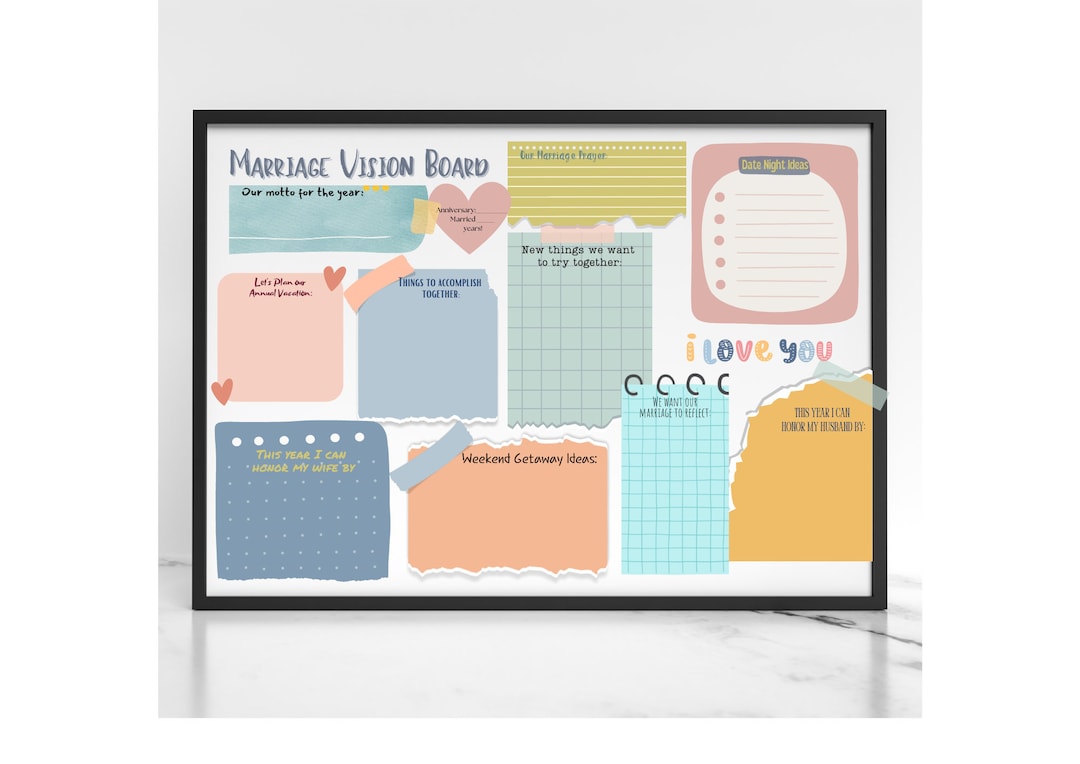 Marriage Vision Board PNG & SVG Digital File Instant Download Printable