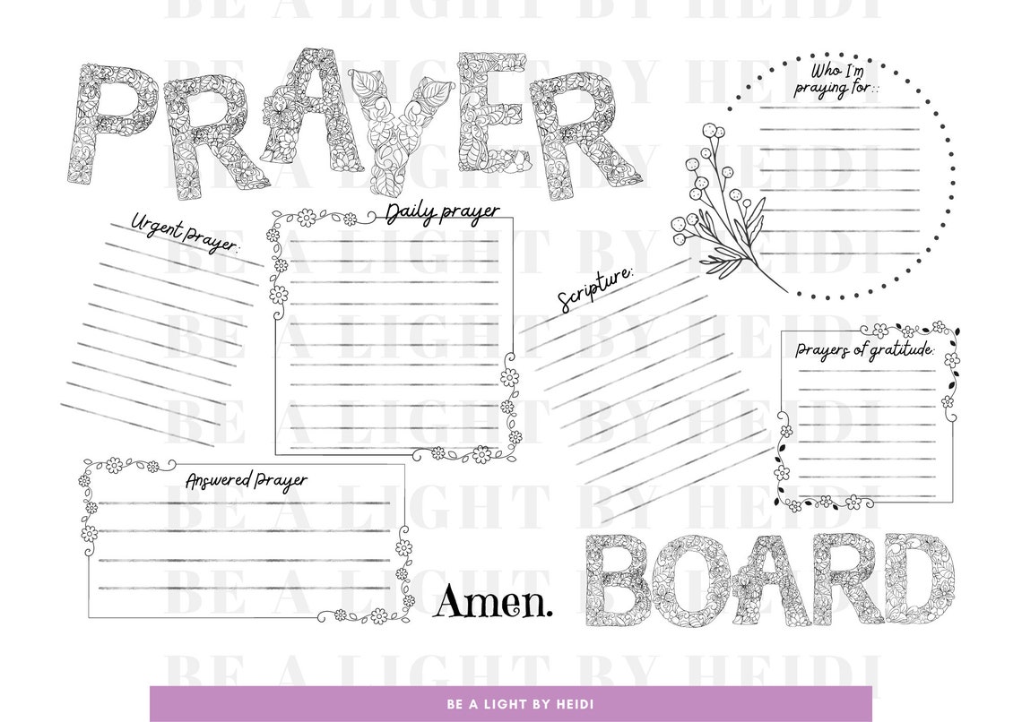Doodle Prayer Board PNG & SVG Digital File Instant Download - Etsy