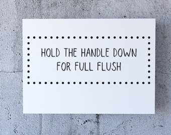Hold the handle down for full flush - SVG & PNG digital file download