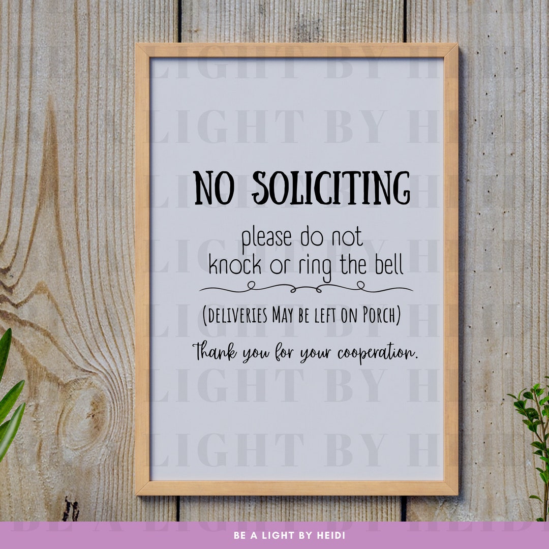 No Soliciting - SVG & PNG Digital File Download - Etsy