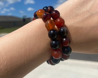 Agate Bracelet, Natural Agate Stretch Bracelet, "Miracle" Agate Beads, Agate Crystal Bracelet, Agate Bead Bracelet