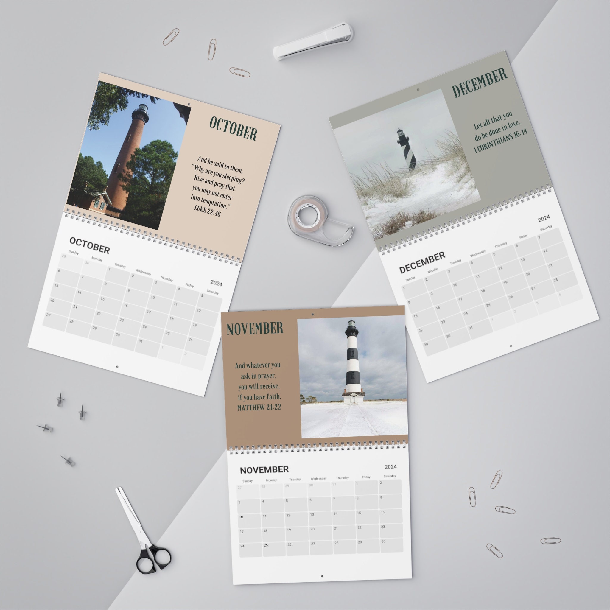 OBX Lighthouses and Scriptures Calendar 2024 Bodie Island Cape