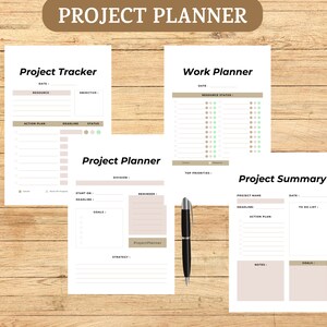 Project Planner, Work Planner, Work Schedule, Business Planner, Planner Printable, Project Tracker,  Progress Tracker, Digital Planner