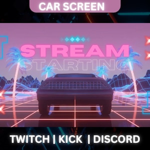 Twitch Stream Screens | Car Overlay Pack | Twitch 4x Screens And Panels | Twitch Graphics | Gaming Overlays For Twitch, YouTube, Kick |
