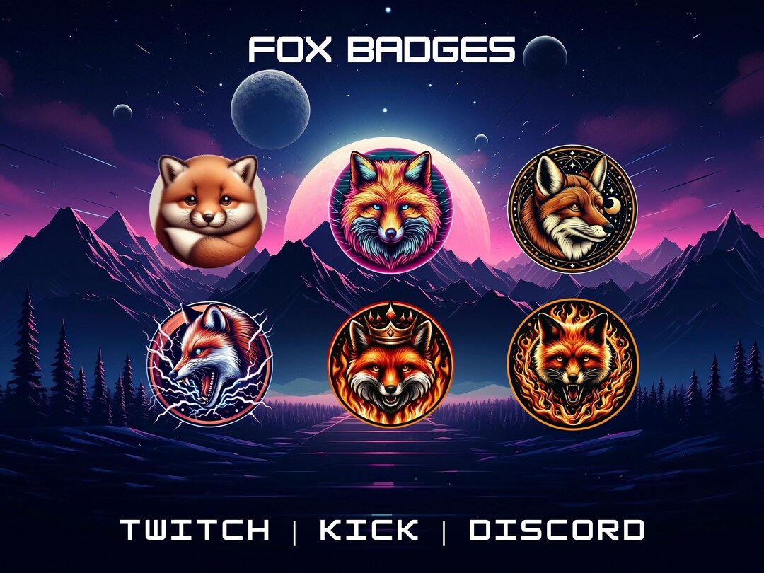 Fox Sub Badges for Twitch, Mixer, Kick (instant Download) - Etsy