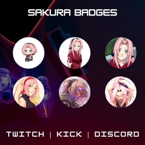 Twitch Anime Girl Badges | Cute Twitch Badges | Stream Sub & Bit Badges | Fictional Badges | Twitch Graphics | Manga Badges |