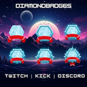 Diamond Sub Badges | Twitch/YouTube/Discord | Bit Badges | Twitch Jewelry Badges | Sub Badges | Discord Roles | Stream Badges.